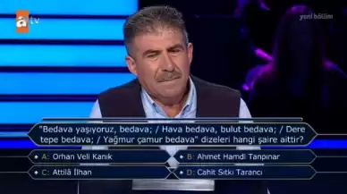 "Bedava yaşıyoruz, bedava" Şiiri Hangi Şaire Aittir? Kim Milyoner sorusu