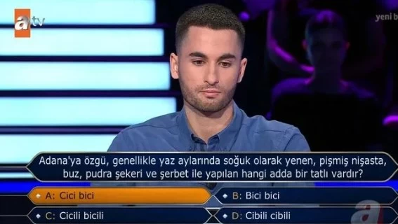 Adana’ya Özgü Buzlu Tatlının Adı Ne? Zeka Küpüyle Gelen Yarışmacı, Kim Milyoner Olmak İster'de Bu Soruyla Elendi